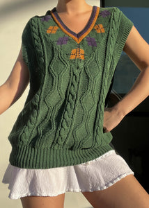 80's Argyle Knit Vest (L)