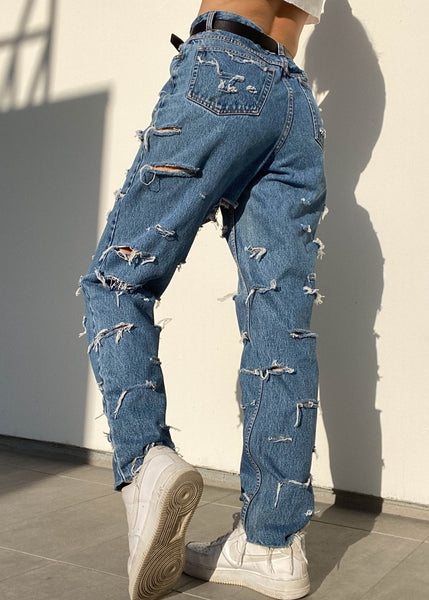 Mid Wash Eddie Bauer Distressed Jeans (30”)