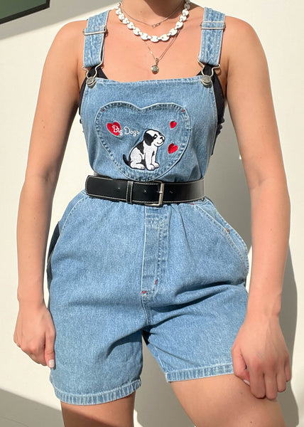 90's Big Dog Embroidered Overalls (M)