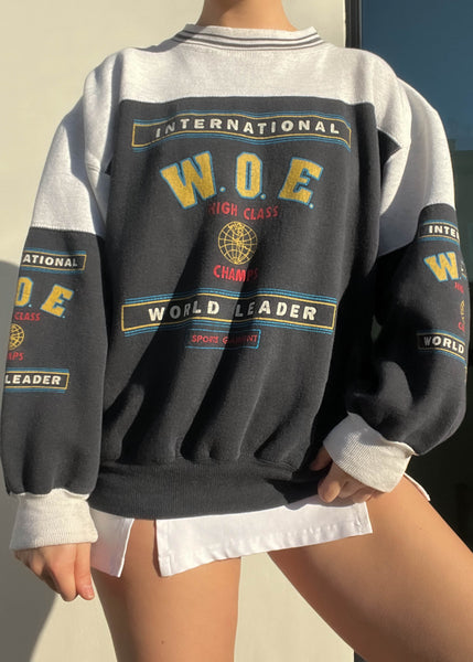 80's Sporty Color-Block Pullover (M)