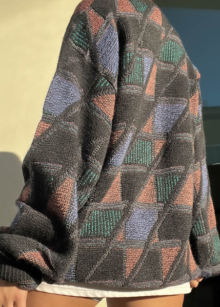 80's Pastel & Charcoal Knit (XL)