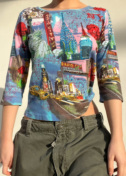 Y2k NYC Graphic Top (M)