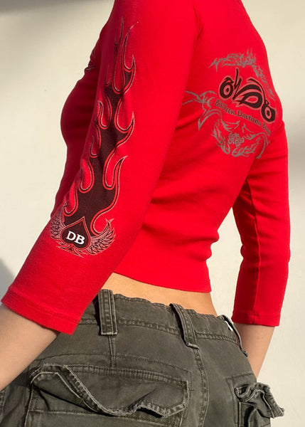 Y2k Red Bike Week Top (S)