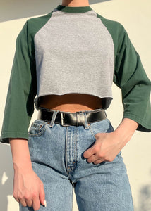 90's Gray & Forest Green Top (M)