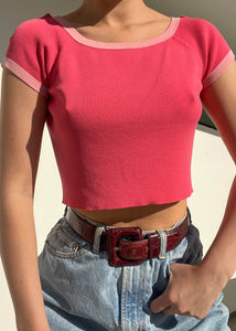 Hot Pink 90's Knit Tee (S)