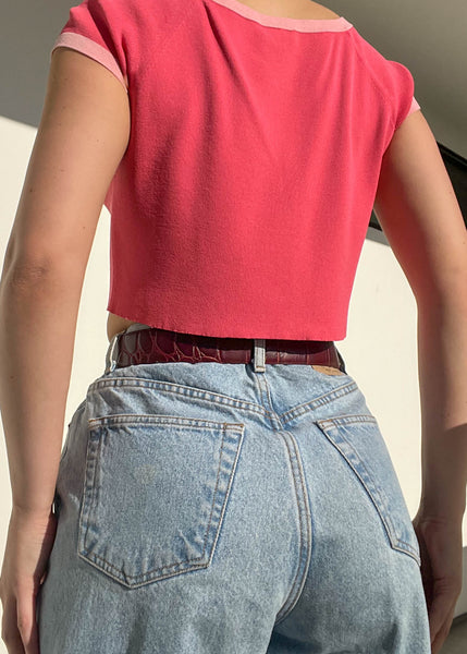 Hot Pink 90's Knit Tee (S)
