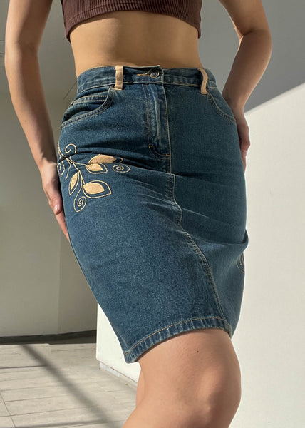 Magnolia Y2k Denim Midi Skirt (S)