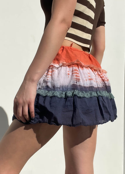 Y2k Tie Dye & Lace Skirt (M)