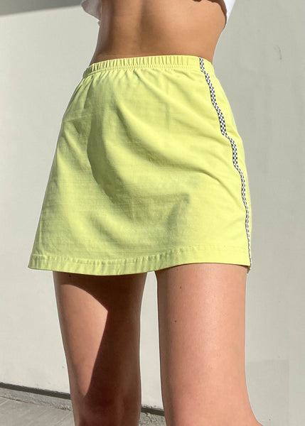 Sporty Chartreuse Mini Skirt (S)