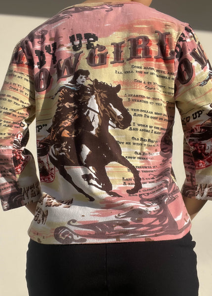 Y2k All-Over Print Cowgirl Top (L)