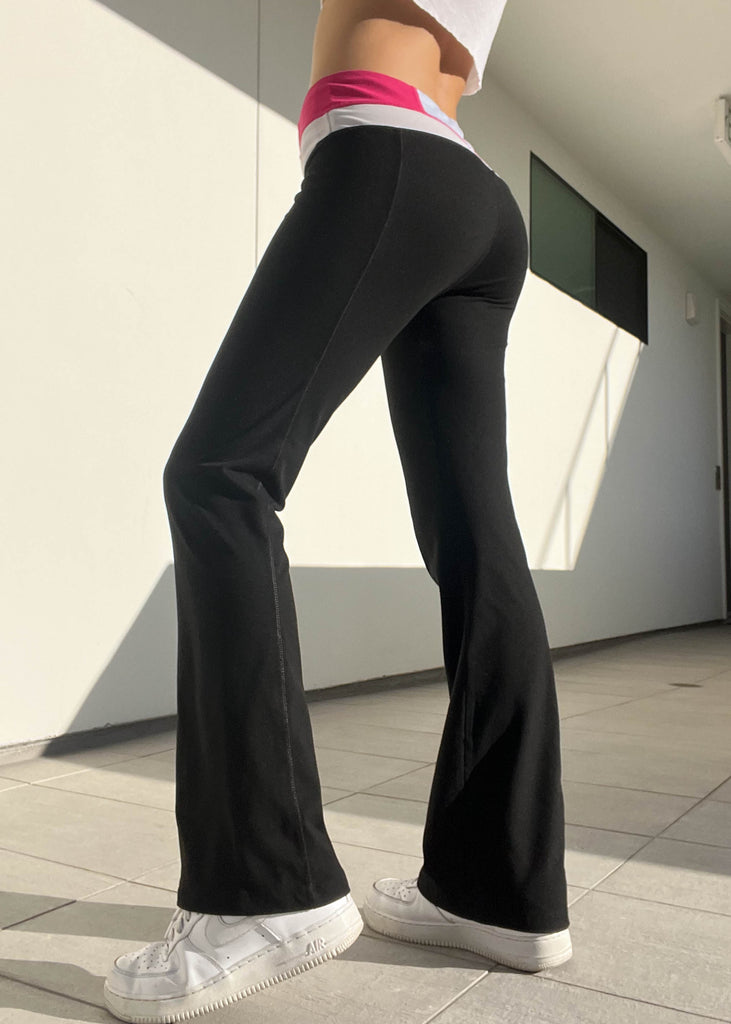 Y2k Pink & Black Yoga Pants (M) – Retro and Groovy