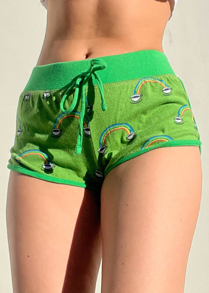 Y2k Rainbow Coffee Booty Shorts (S)