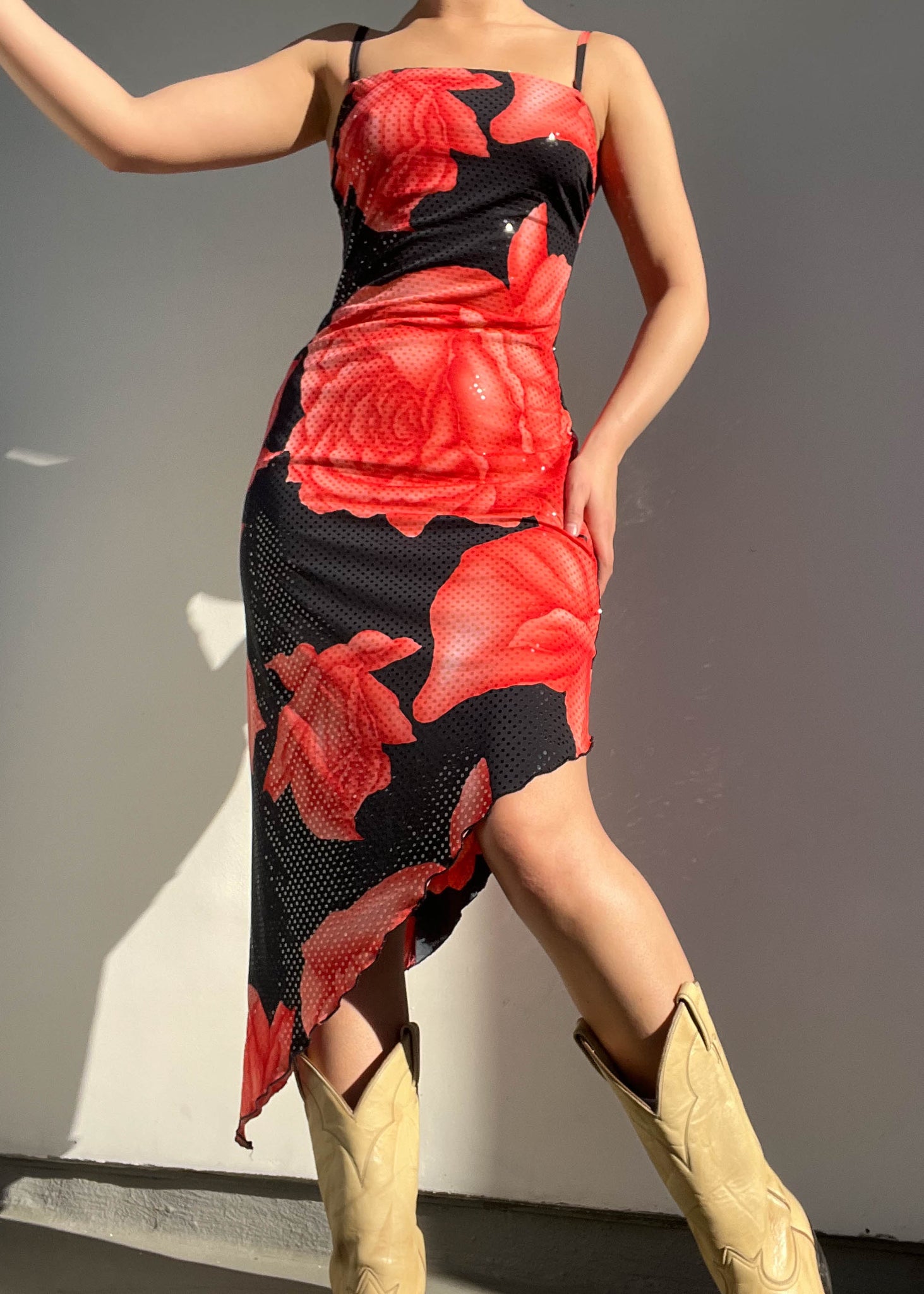 90's Caché Shimmer Roses Midi (S)