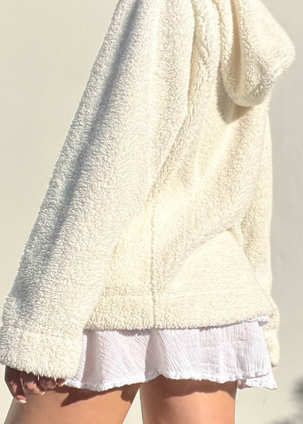 Y2k Fuzzy Cream Pullover (L)