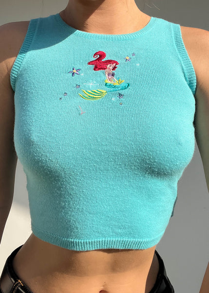 Y2k Little Mermaid Knit Tank (XXS-XS)