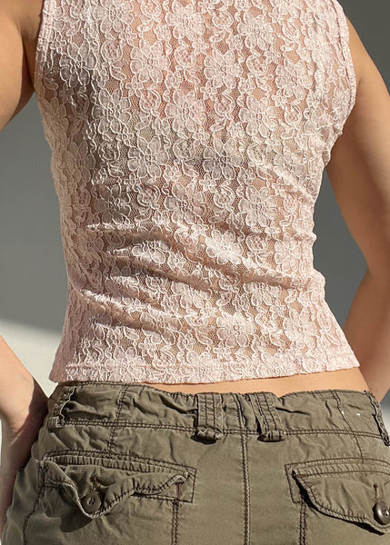 Blush Pink 90's Lace Tank (S)