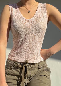 Blush Pink 90's Lace Tank (S)