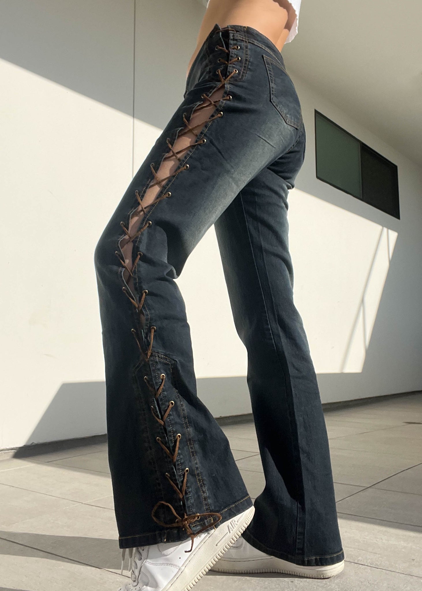 Y2k Dead-Stock Lace Up Jeans (M)