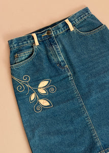 Magnolia Y2k Denim Midi Skirt (S)
