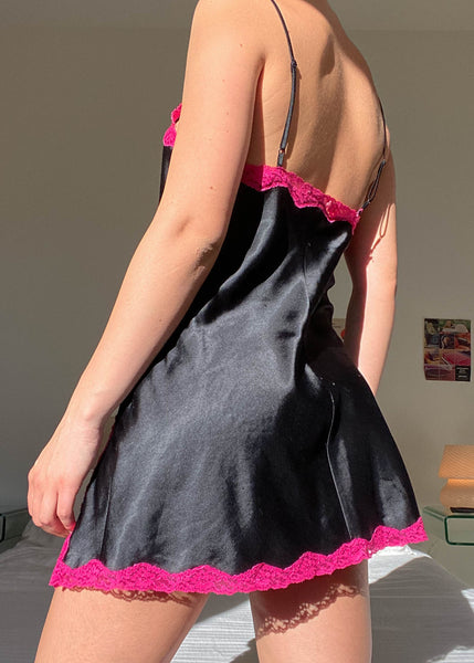 VS Pink & Black Slip Dress (S)