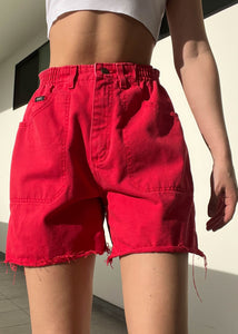 90's Red Denim Lee Shorts (26")