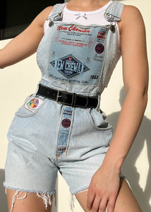 80's Patch Denim Overalls (M)