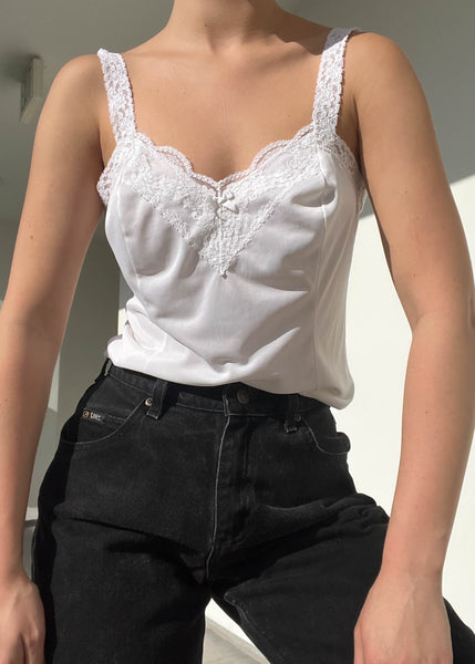 90's White Lace Trim Camisole (S)