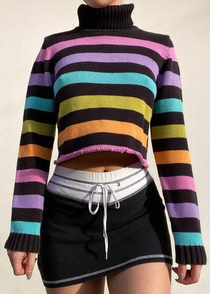Y2k Rainbow Stripe Knit (S)
