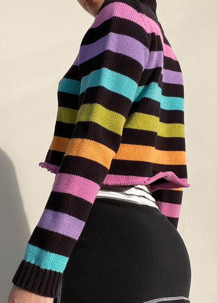 Y2k Rainbow Stripe Knit (S)