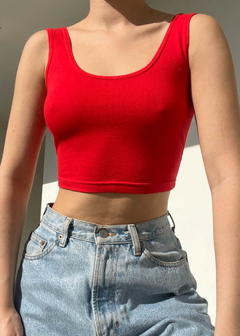 90's Red Crop Tank (S)