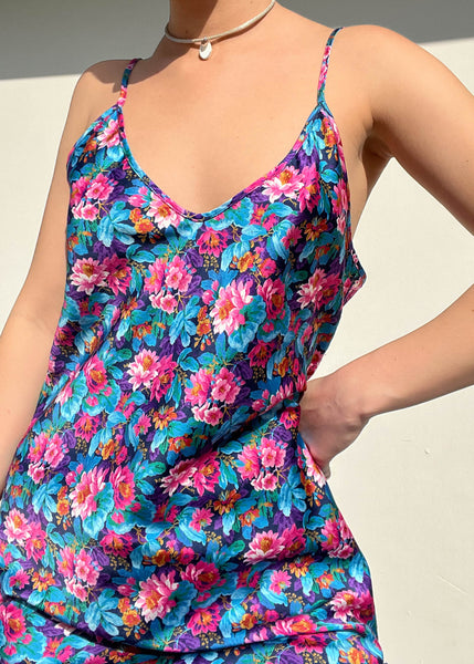 80's Floral Slip Dress (M)