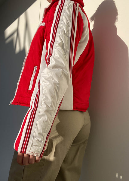 Red & White Sporty Y2k Jacket (S)