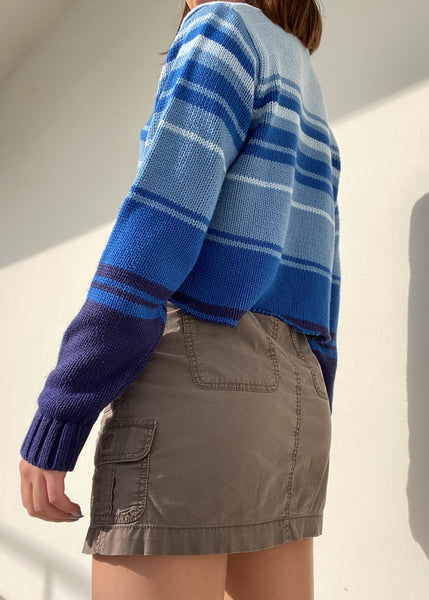 Shades of Blue 90's Striped Turtleneck (M-L)