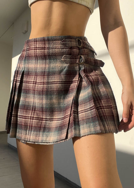 90's Plaid Mini Skirt (27-28")
