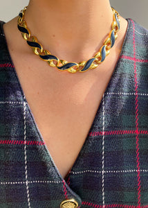 90's Navy & Gold Infinity Necklace