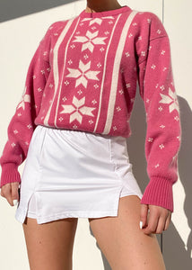 80's Pink and White Knit (M)