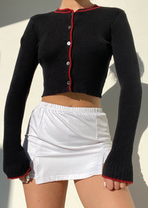 90's Black and Red Knit Cardi (S)