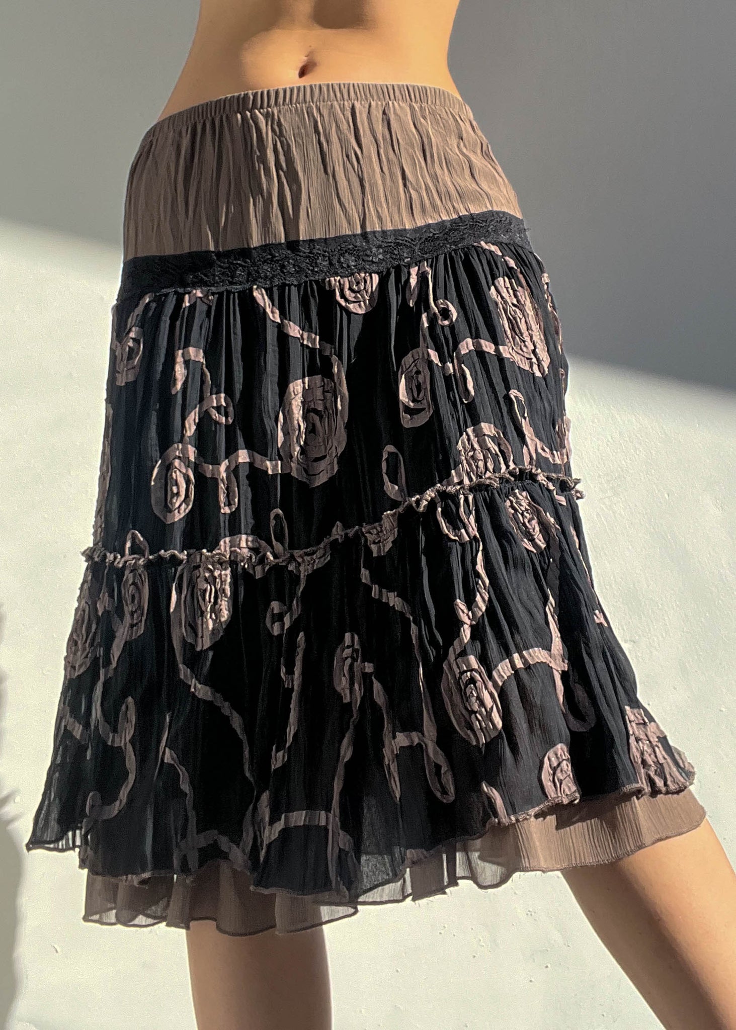 90's Brown & Black Swirl Midi (S-M)