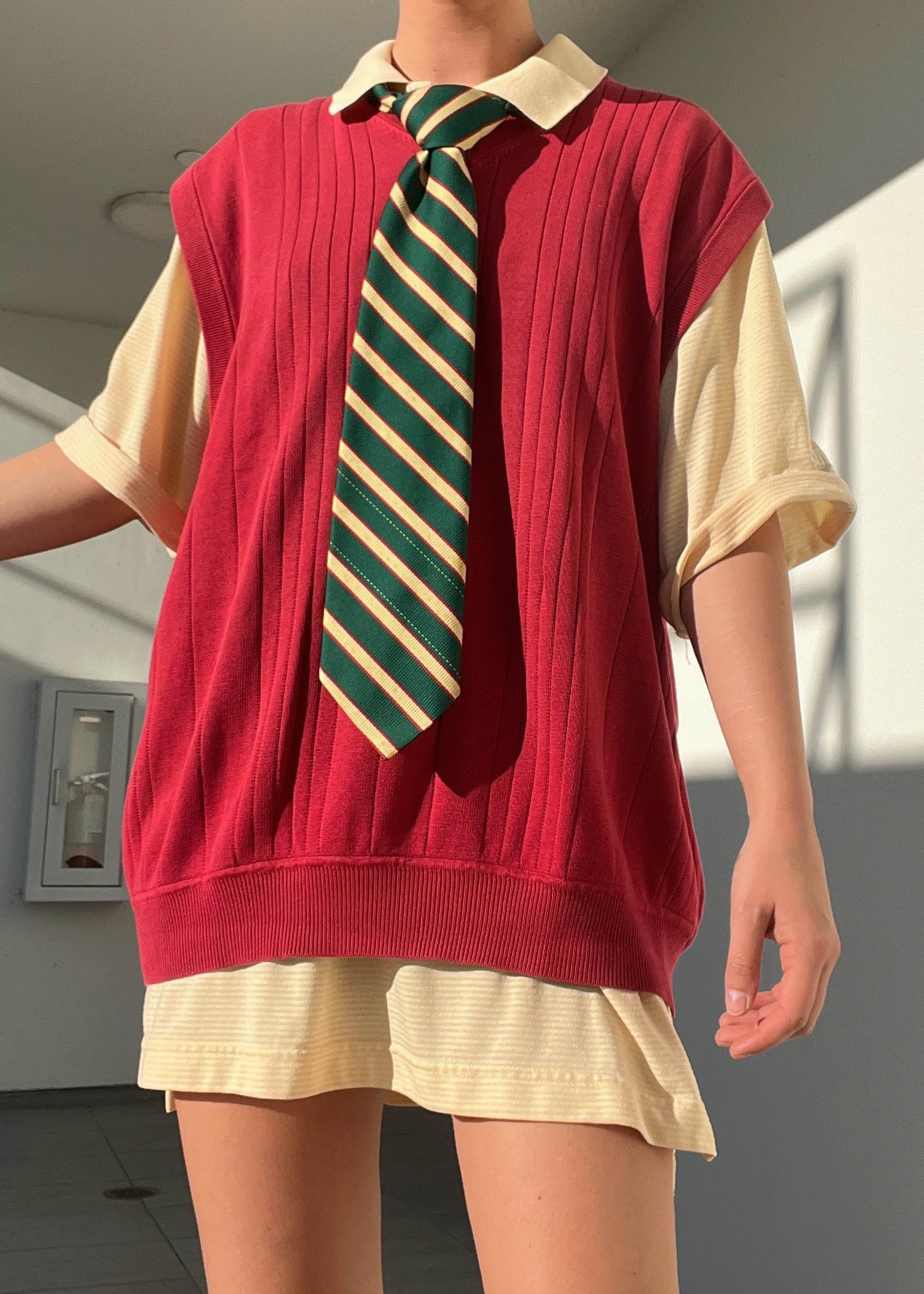 Layered Sweater Vest + Tie Set (M-XL)