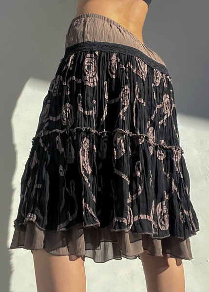 90's Brown & Black Swirl Midi (S-M)