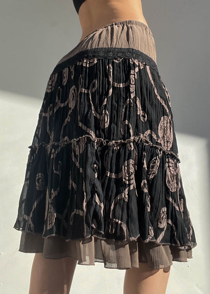 90's Brown & Black Swirl Midi (S-M)