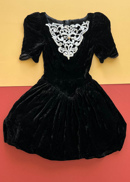 80's Velvet Mini Dress (XXS)