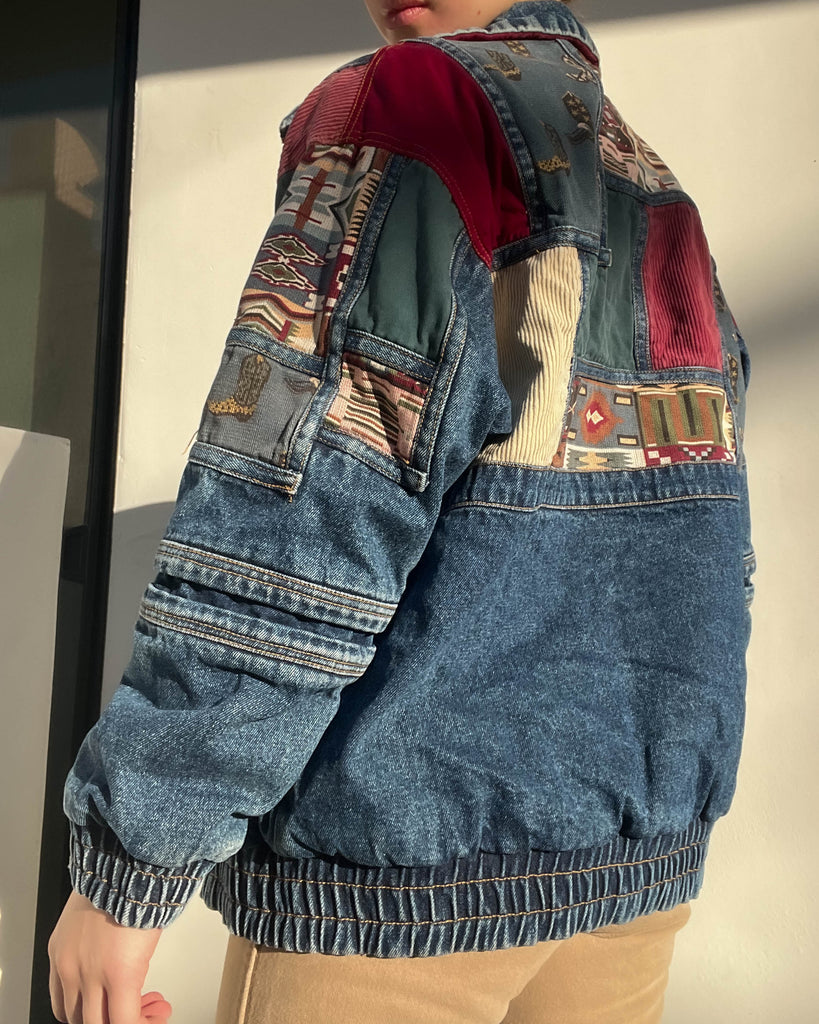 Vintage Patchwork Denim Jacket (S) – Retro and Groovy