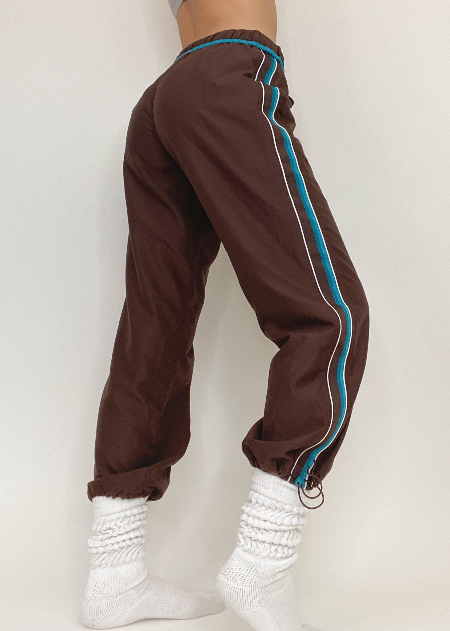 Y2k Brown & Blue Track Pants (S/M)