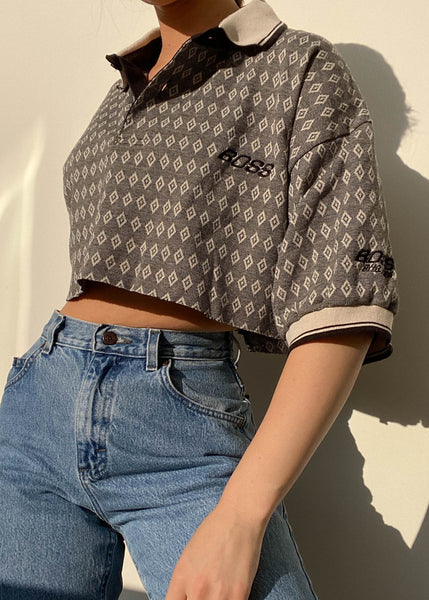 BOSS 80's Patterned Crop Polo (S-M)