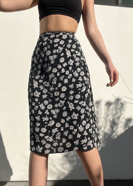 90's Floral Midi Wrap Skirt (24")