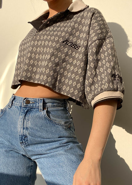 BOSS 80's Patterned Crop Polo (S-M)