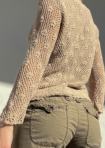 2000's Mocha Crochet Top (M)