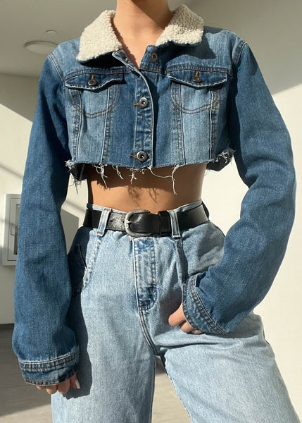 Y2k Denim Crop Jacket (S)