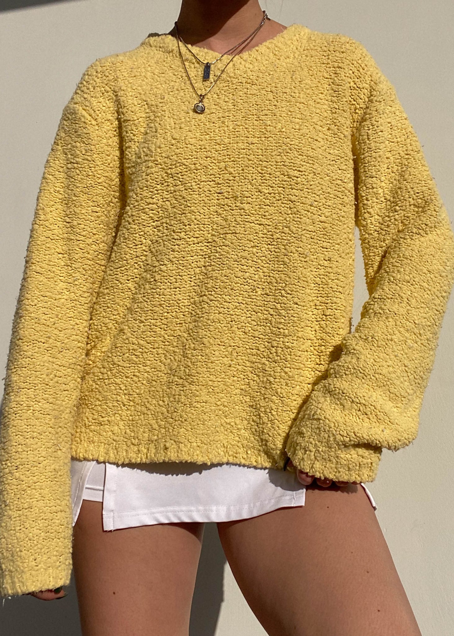 90's Plush Yellow Sweater (L)